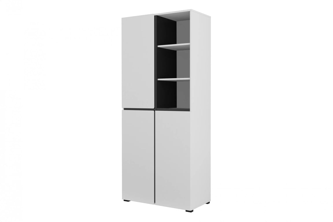 Gramon gardróbszekrény 79 cm - fehér / fekete ruhásszekrény Gramon 79 cm - fehér / fekete