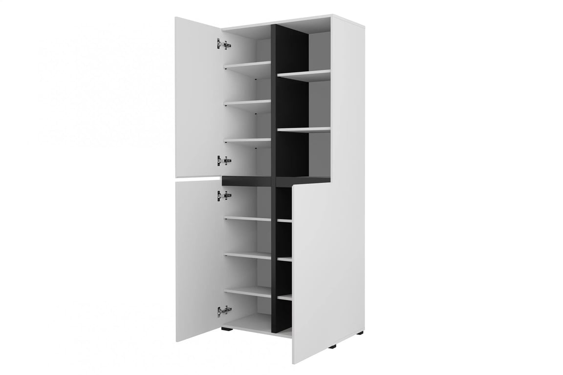 Gramon gardróbszekrény 79 cm - fehér / fekete ruhásszekrény Gramon 79 cm - fehér / fekete