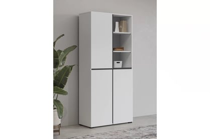 Gramon gardróbszekrény 79 cm - fehér / fekete ruhásszekrény Gramon 79 cm - fehér / fekete