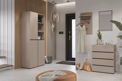 Gramon gardróbszekrény 79 cm - kasmír / fekete ruhásszekrény Gramon 79 cm - kasmír / fekete
