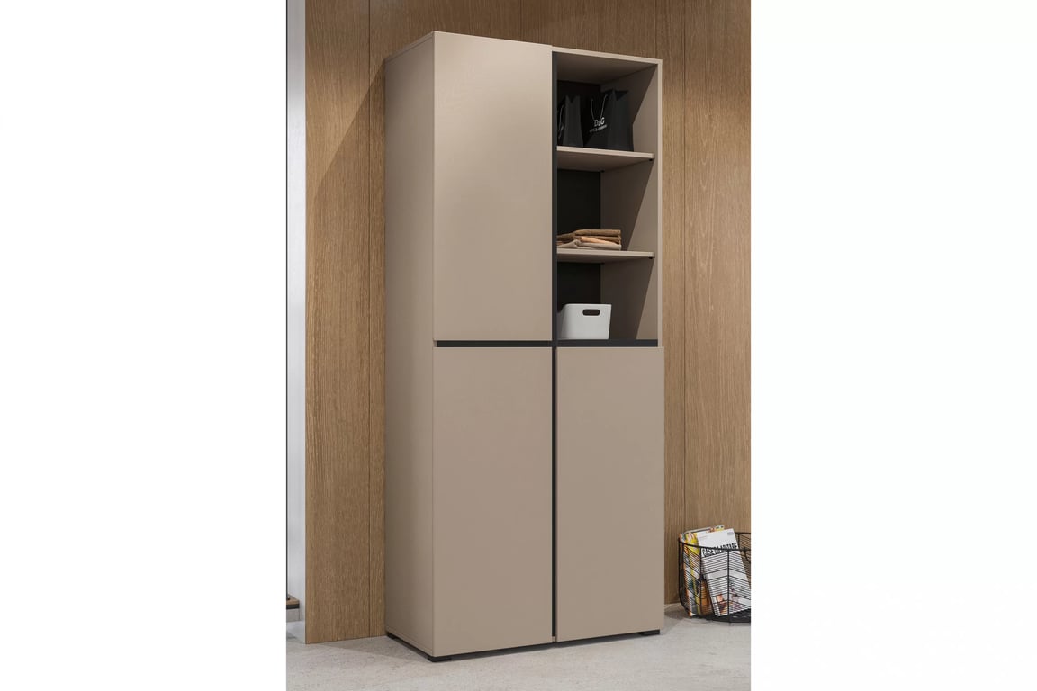 Gramon gardróbszekrény 79 cm - kasmír / fekete ruhásszekrény Gramon 79 cm - kasmír / fekete