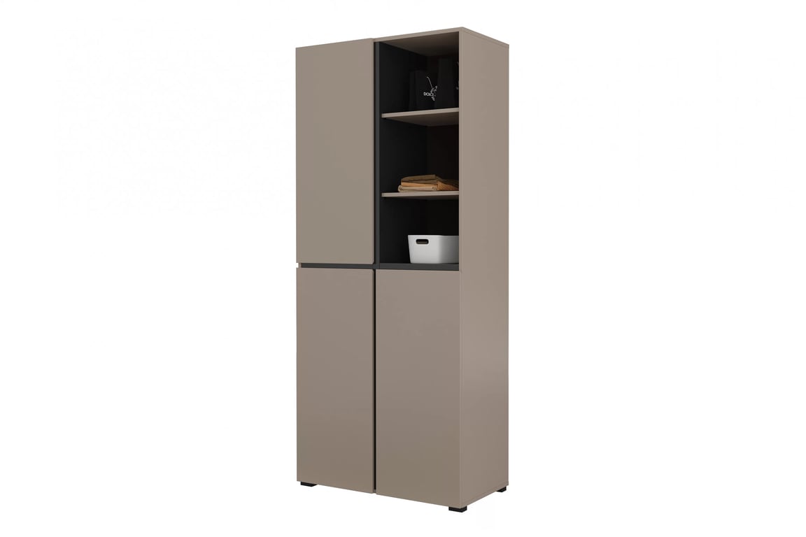 Gramon gardróbszekrény 79 cm - kasmír / fekete ruhásszekrény Gramon 79 cm - kasmír / fekete