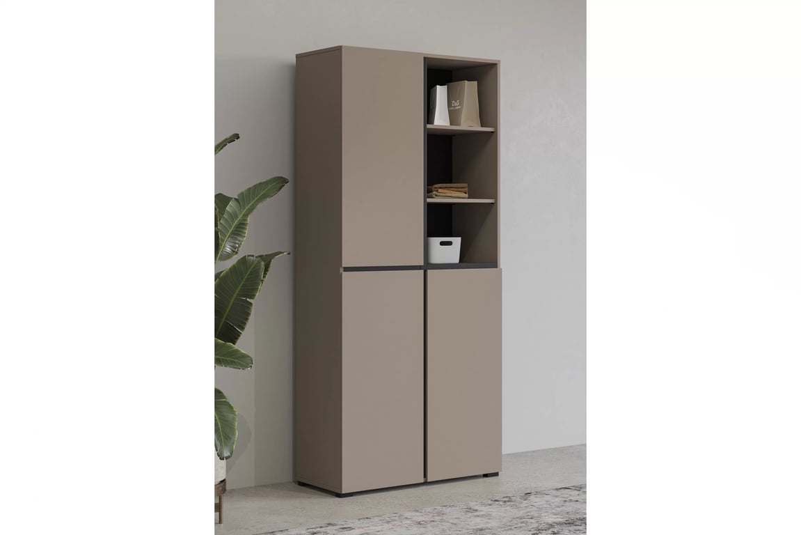 Gramon gardróbszekrény 79 cm - kasmír / fekete ruhásszekrény Gramon 79 cm - kasmír / fekete