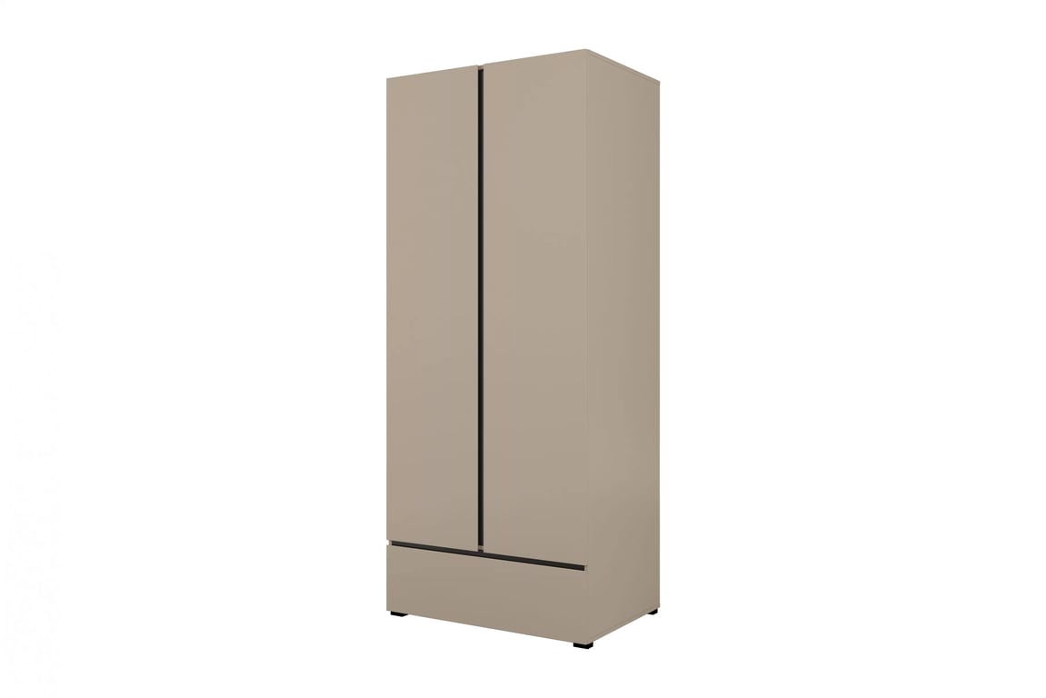 Gramon gardróbszekrény 89 cm - kasmír / fekete ruhásszekrény Gramon 89 cm z szuflada - kasmír / fekete