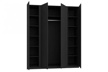 Dulap cu oglinzi Sansi 2L2F - 200 cm - negru / stejar evoke dulap Kaja 2L2F z oglindă 200 cm - negru / stejar evoke