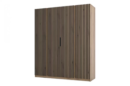 Dulap Sansi 4LAM - 200 cm - stejar evoke / negru lamele