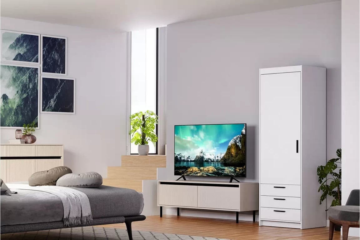 Dulap Luiza 60 cm cu sertare - alb dulap Lena 1D3S cu sertare 60 cm - bialy