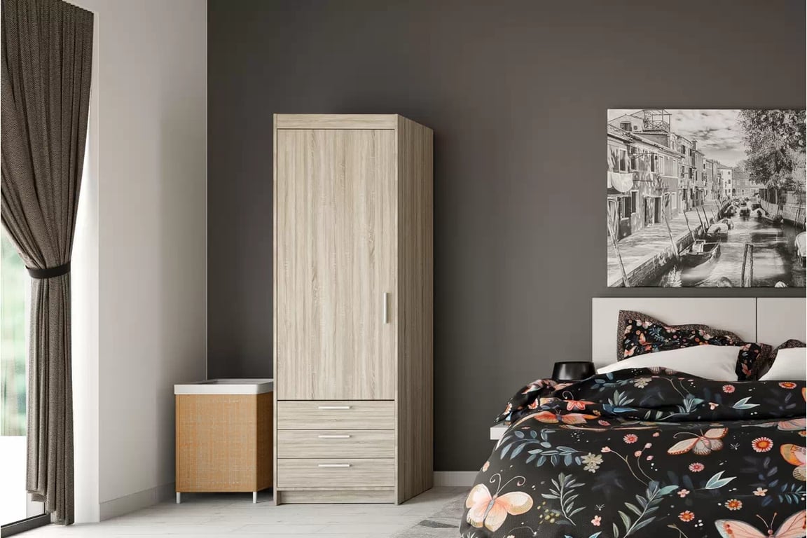 Dulap Luiza 1D3S cu sertare 60 cm - stejar sonoma dulap Lena 1D3S cu sertare 60 cm - stejar sonoma