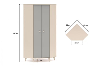 Dulap colțar Marla 80 cm - nisip deșert / palladium gri dulap colț Marla 80 cm - piasek pustyni / gri pallad