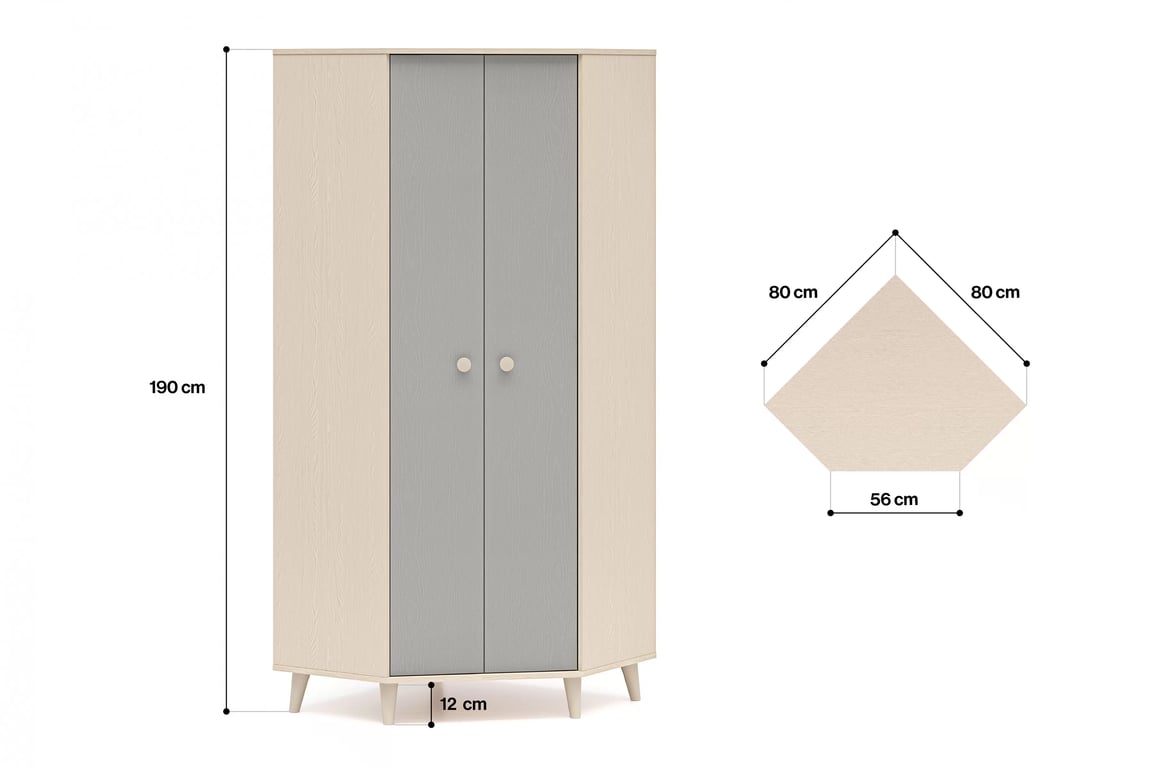 Dulap colțar Marla 80 cm - nisip deșert / palladium gri dulap colț Marla 80 cm - piasek pustyni / gri pallad