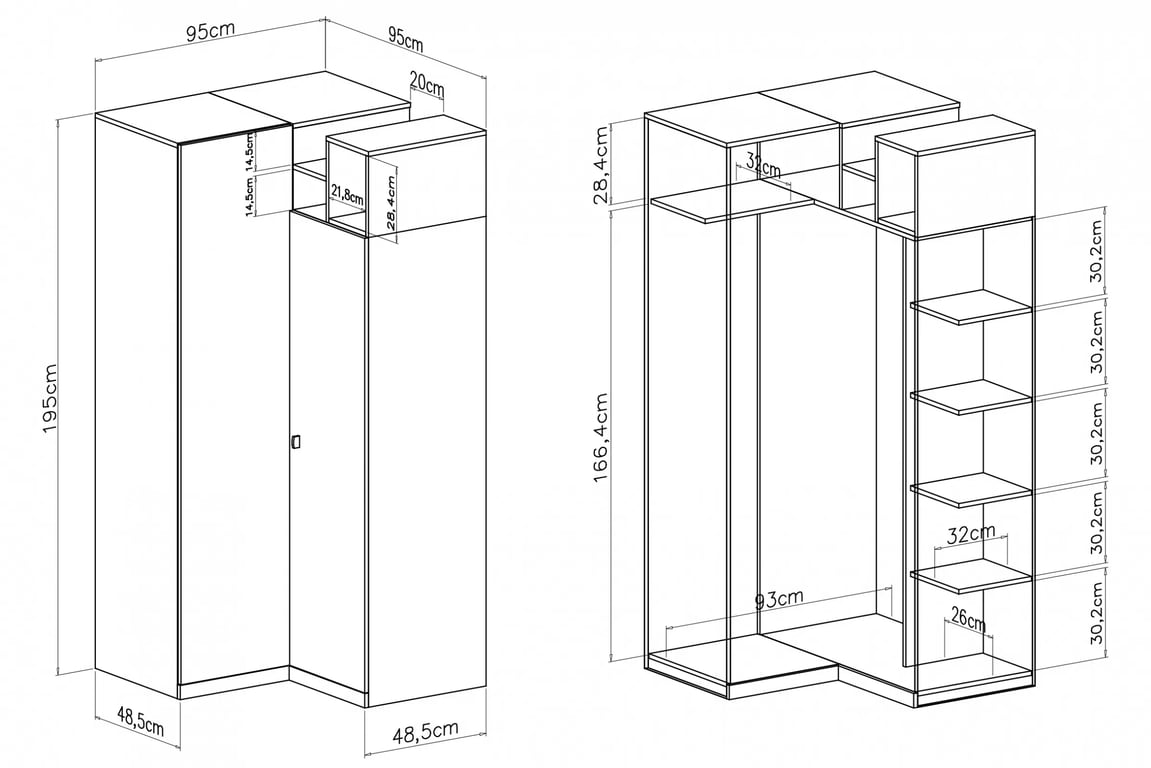 Rohová skříň Mobi MO1 - 90 cm - bílá / žlutá skříň rohová Mobi MO1 - 90 cm - bílá / žlutá