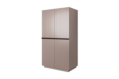 Nicole 100 cm szekrény - antik rózsaszín MDF / fekete fogantyúk
