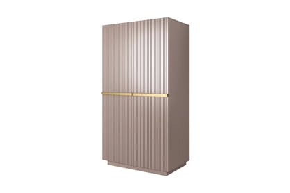 Nicole 100 cm szekrény - antik rózsaszín MDF / arany fogantyúk