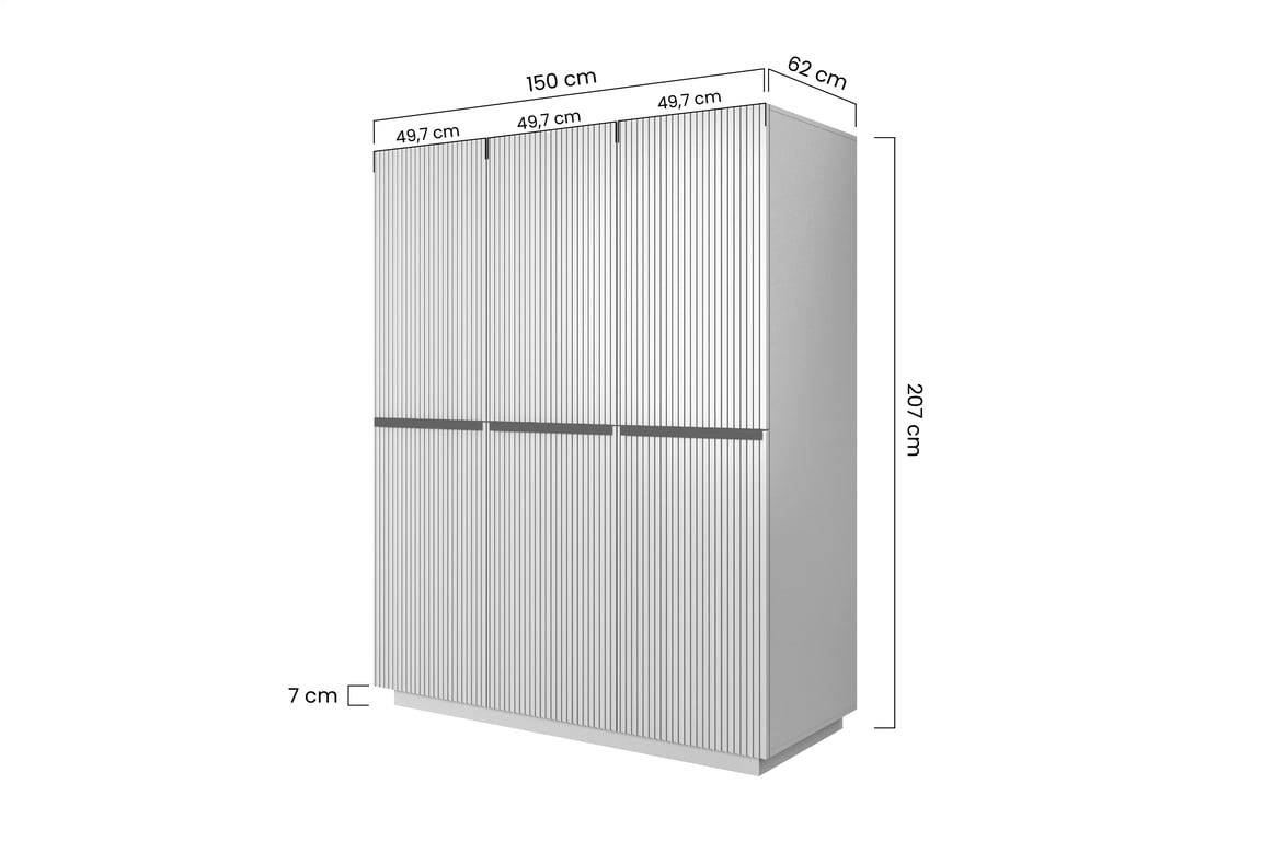 Šatní skříň Nicole 150 cm s policemi - černý mat / černé úchyty skříň Nicole 150 cm - černá mat / černá Úchytky