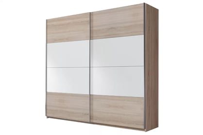 Skriňa s posuvnými dverami Beta 18 - svetlý dub sonoma / biela - 220 cm