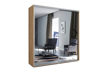 Skříň Trofi 230x215 cm s posuvnými dveřmi - dub craft zlatý