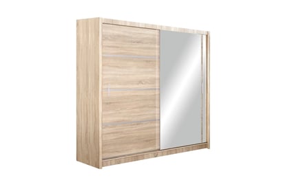 Dulap glisant Vista 203 cm cu oglindă - stejar sonoma