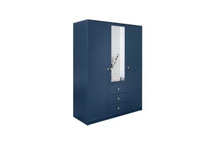 Siena D3 II 149 cm szekrény fiókokkal és tükörrel - sötétkék ruhásszekrény Siena D3 II 149 cm fiokokkal i tükör - sötét blekit