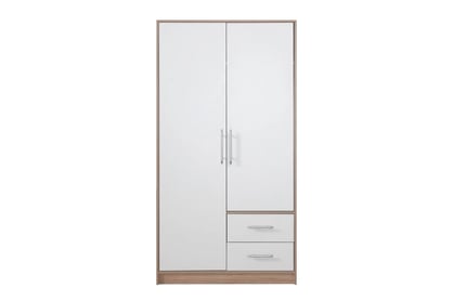 Skriňa Smart SR3 - 100 cm - biely lux / dub sonoma