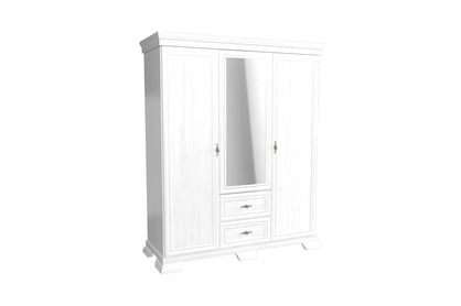 Dulap Kora KS2 cu trei uși, 2 sertare și oglindă 158 cm - pin alb andersen