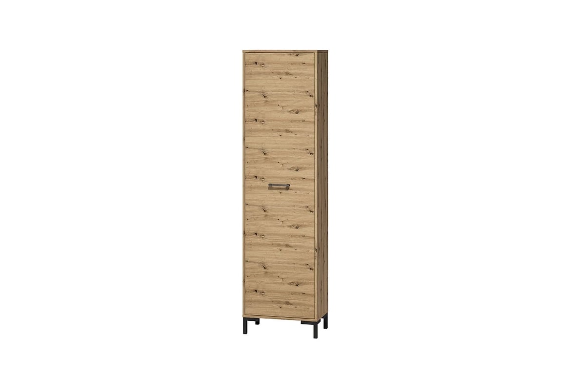 Dulap Klarso 01 cu o ușă, 55 cm - stejar artizanal / negru Skříň ubraniowa Nevio 01 
