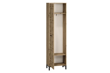 Dulap Klarso 01 cu o ușă, 55 cm - stejar artizanal / negru skříň Nevio 01