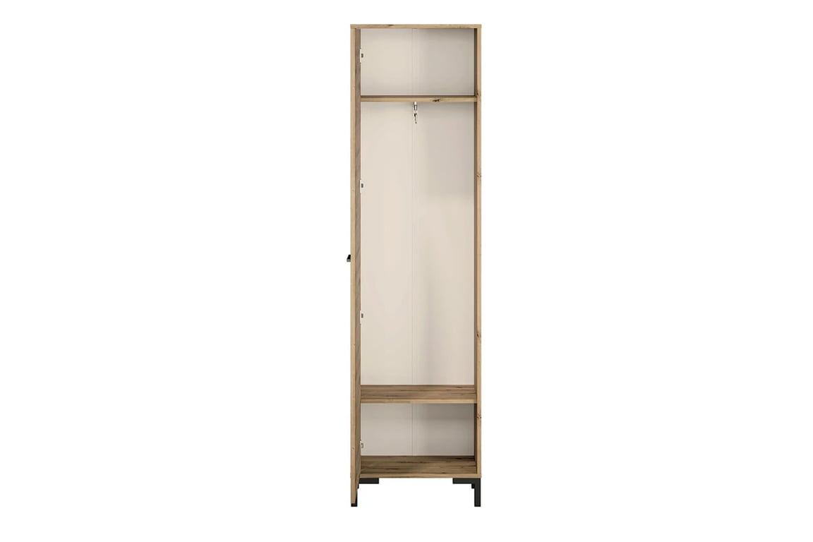 Dulap Klarso 01 cu o ușă, 55 cm - stejar artizanal / negru vnitřek skříně