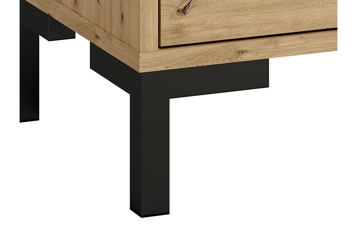 Dulap Klarso 01 cu o ușă, 55 cm - stejar artizanal / negru stylové nožky