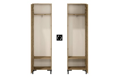 Dulap Klarso 01 cu o ușă, 55 cm - stejar artizanal / negru stylová a velmi praktická skříň