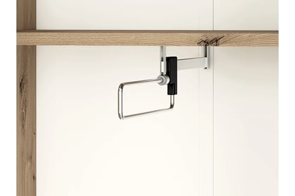 Dulap Klarso 01 cu o ușă, 55 cm - stejar artizanal / negru šatní skříň