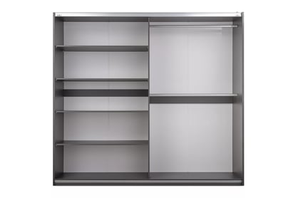 Dulap cu oglindă Boston 203 cm cu uși glisante - grafit dulap z oglindă Dalmari 203 przesuwna - grafit 