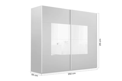 Dulap cu oglindă Boston 250 cm cu uși glisante - grafit dulap z oglindă Dalmari 250 przesuwna - grafit 
