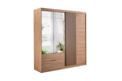 Kombinovaná skriňa Majorka 203 cm s posuvnými dverami - dub artisan