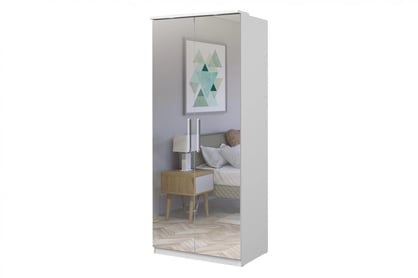 Skriňa dvojdverová so zrkadlom Optima 58 - biely mat Skriňa z zrkadlom Optima 90 cm - Biely