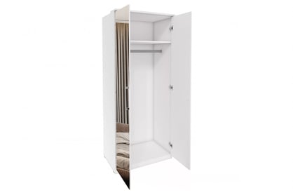 Skriňa dvojdverová so zrkadlom Optima 58 - biely mat Skriňa z zrkadlom Optima 90 cm - Biely