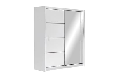 Dulap glisant Vista 150 cm cu oglindă - alb mat