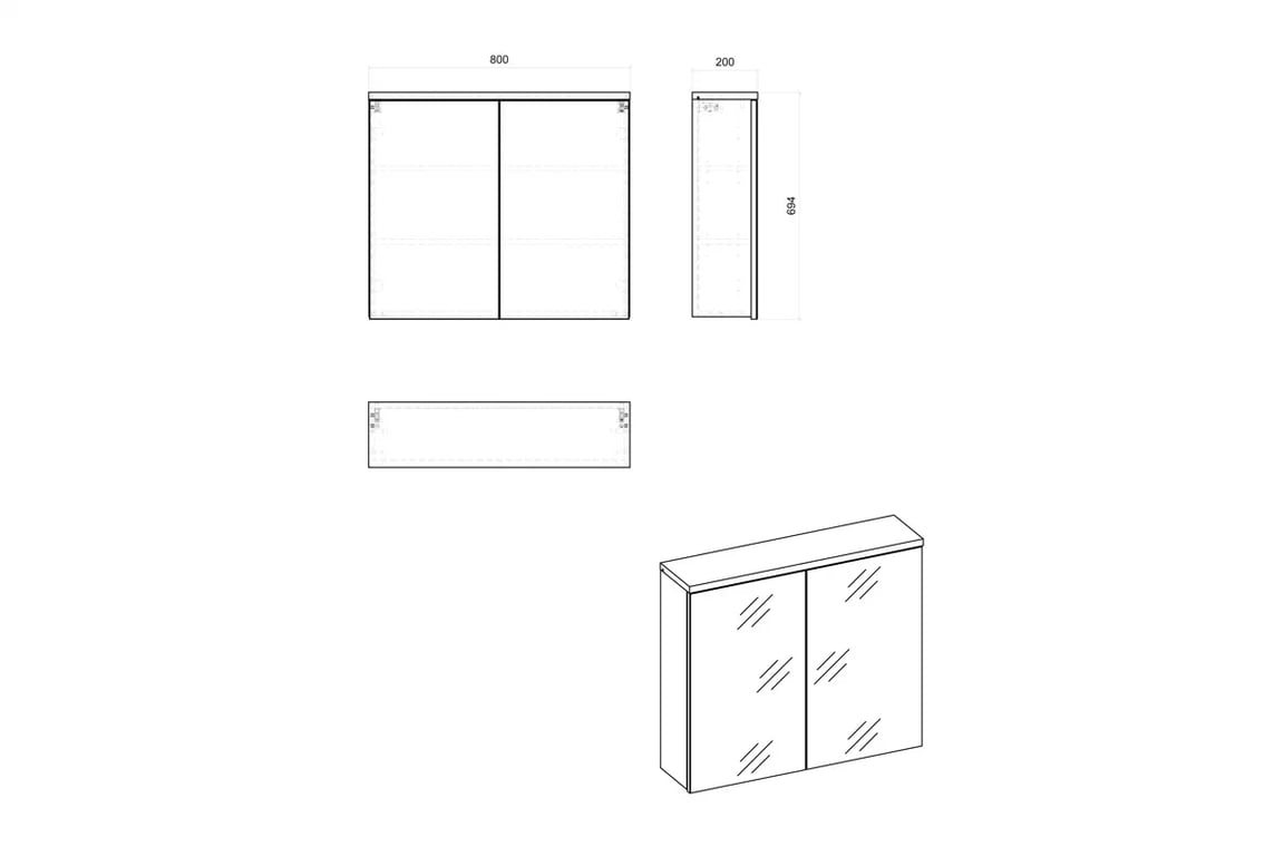 Zrcadlová Skříňka Bali White 841-80 cm - Dub wotan / Bílý mat zrcadlová Skříňka Bali White 841-80 cm - Dub wotan / Bílý mat