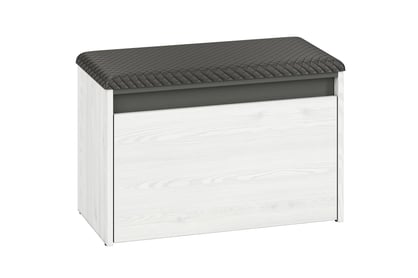 Skrinka na topánky Arachi 02 z tapicerowanym siedziskiem 70 cm - šedá Sedák / Borovica sNiezna / Antracytová