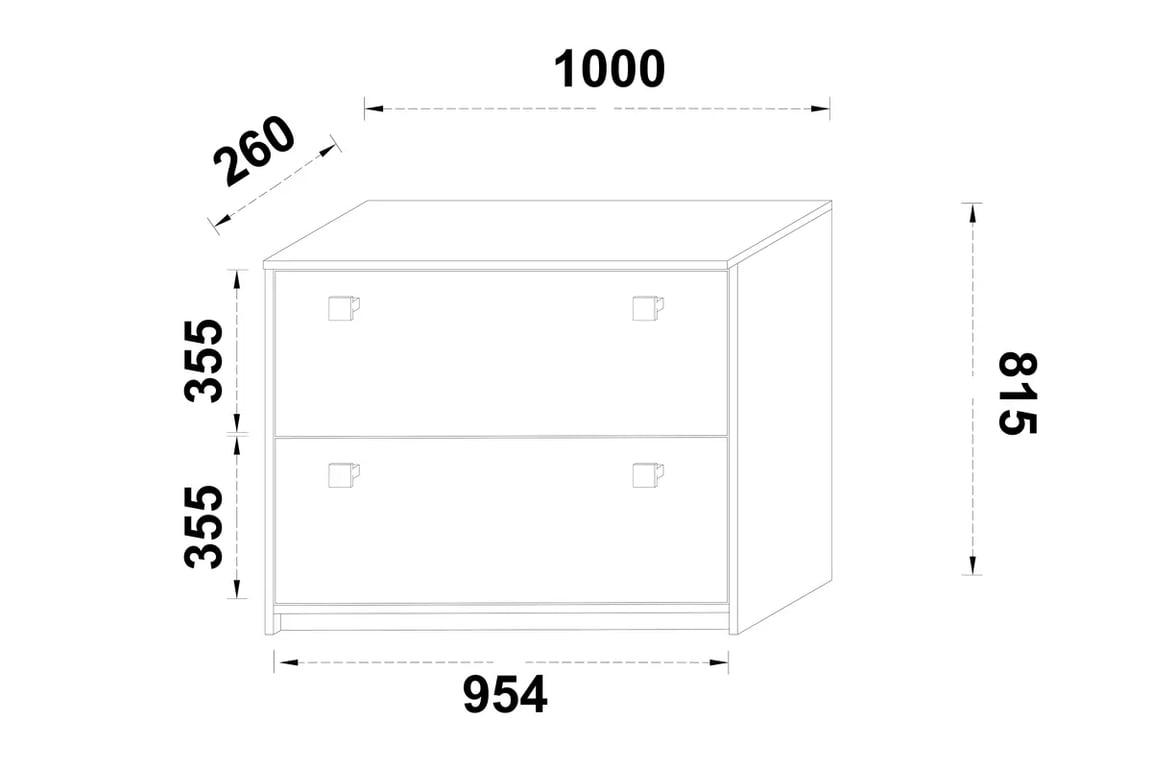 Botník Tonis 100 cm - černý mat Skříňka na boty Tonis 100 cm - černá mat