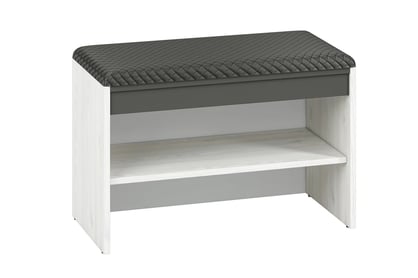 Skrinka na topánky Arachi 03 so sedákom 70 cm - Borovica sNiezna / Antracytová