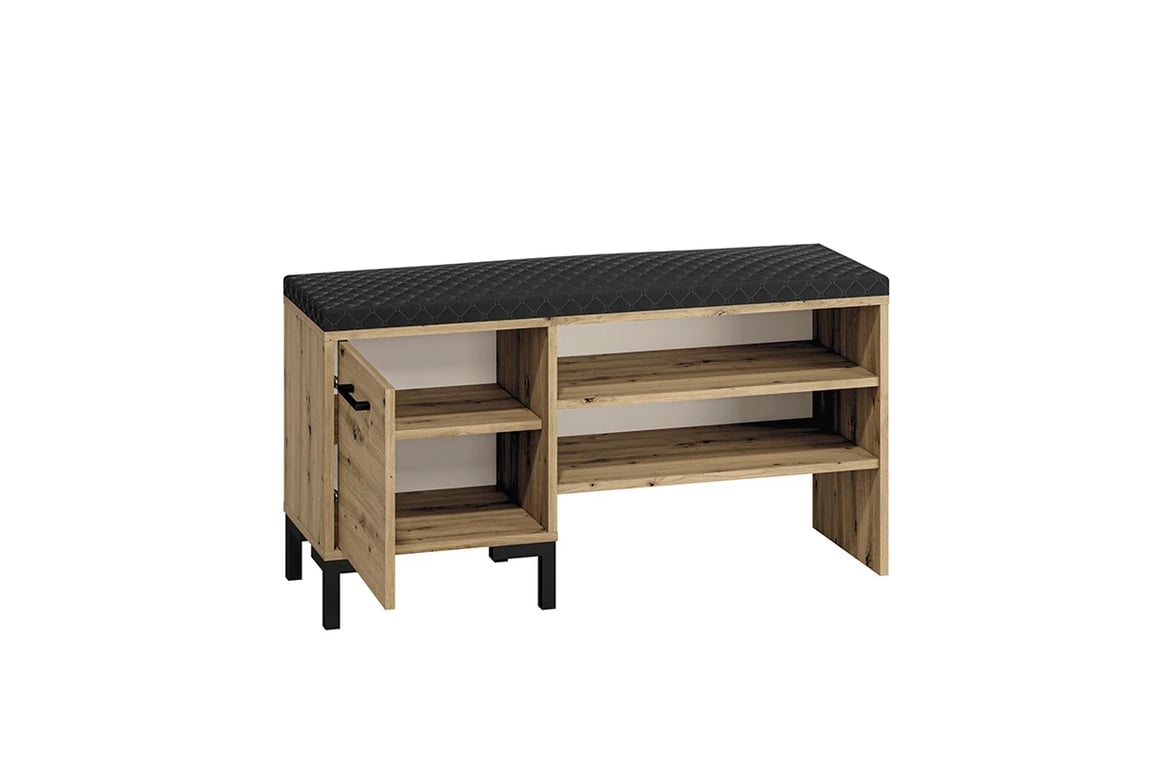 Bancă pantofi Klarso 05 105 cm - stejar artizanal / negru Botník