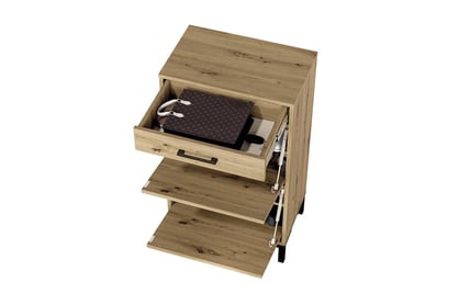 Dulap pantofi Klarso 02 55 cm cu sertar - stejar artizanal / negru Skříňka se zásuvkou