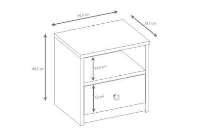 Noptieră Bonzo 40 cm cu sertar - alb Szafka noapte Bonzo 40 cm z szuflada - bialy