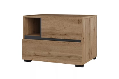 Gramon éjjeliszekrény 55 cm - wotan tölgy / fekete Szafka éjjeli Gramon 55 cm fiokokkal - dab wotan / fekete