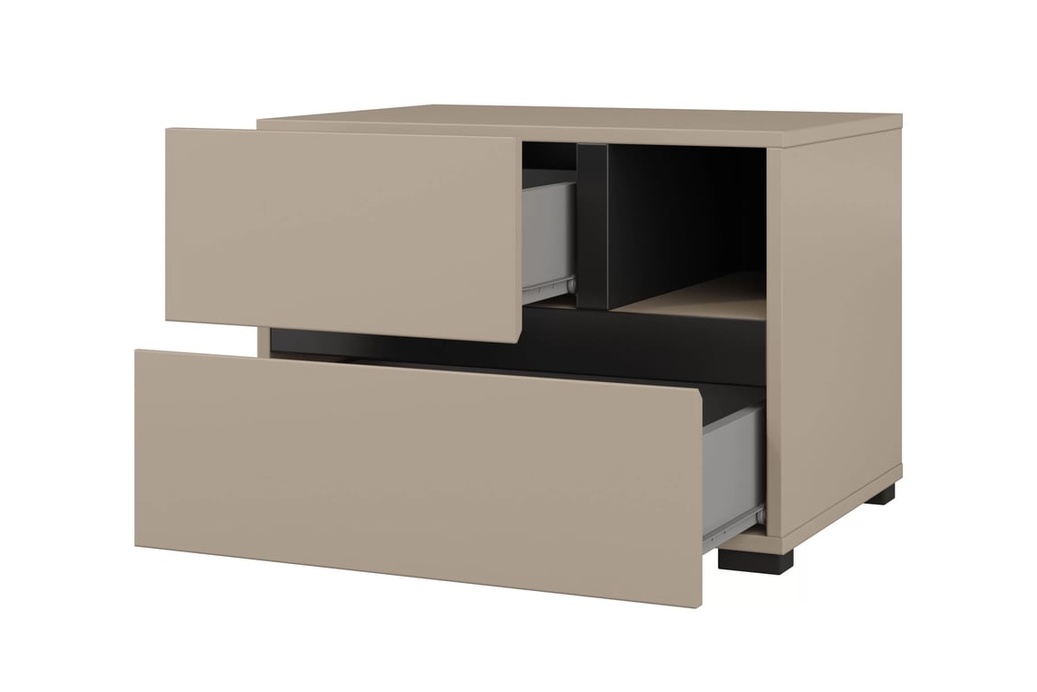 Gramon éjjeliszekrény 55 cm - kasmír / fekete Szafka éjjeli Gramon 55 cm fiokokkal - kasmír / fekete