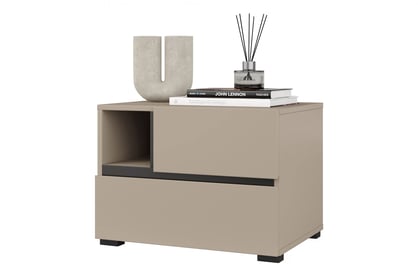 Gramon éjjeliszekrény 55 cm - kasmír / fekete Szafka éjjeli Gramon 55 cm fiokokkal - kasmír / fekete
