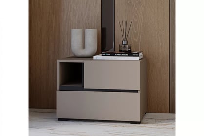 Gramon éjjeliszekrény 55 cm - kasmír / fekete Szafka éjjeli Gramon 55 cm fiokokkal - kasmír / fekete