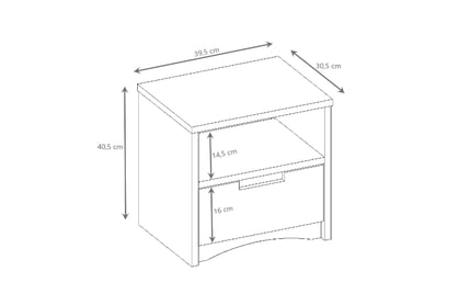 Guli éjjeliszekrény 40 cm fiókkal - fehér Szafka éjjeli Guli 40 cm z szuflada - fehér