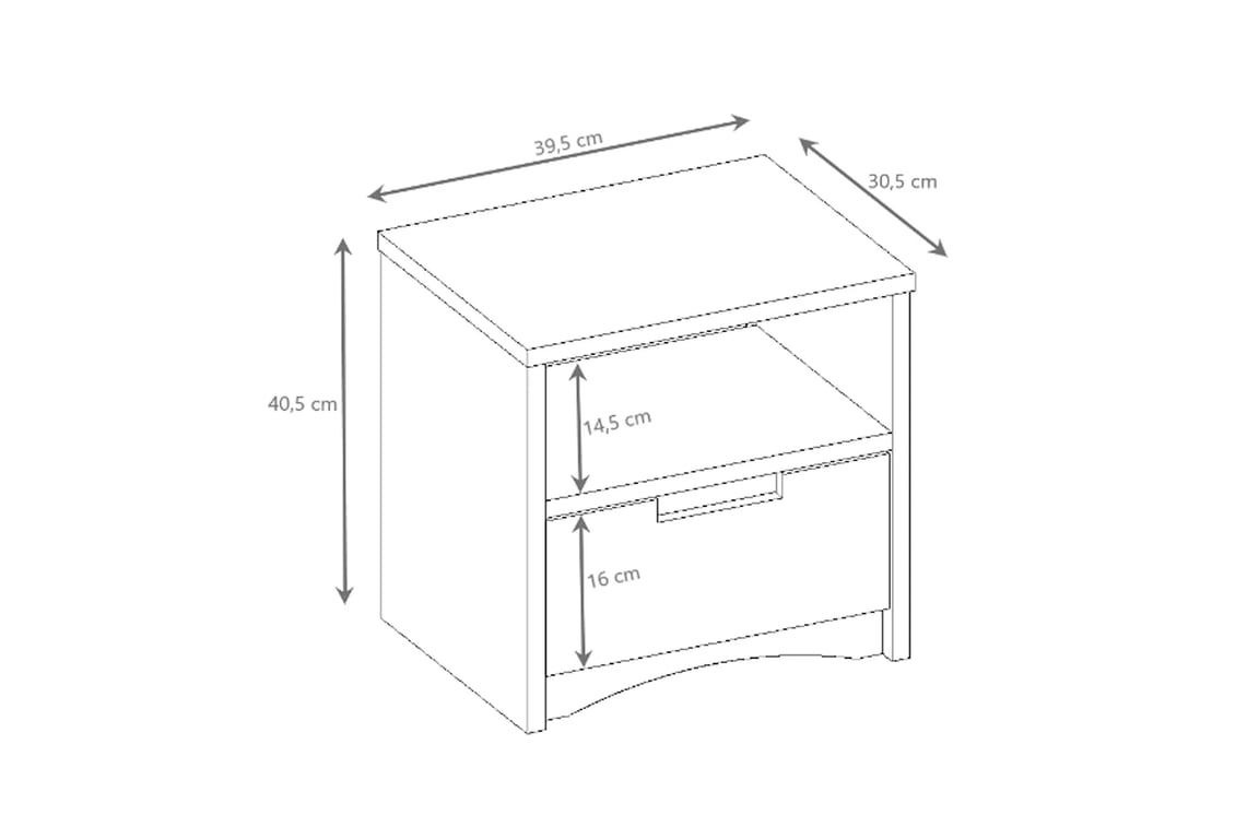 Guli éjjeliszekrény 40 cm fiókkal - fehér Szafka éjjeli Guli 40 cm z szuflada - fehér