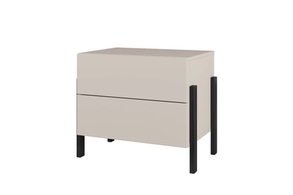 Jukon éjjeliszekrény 59 cm fiókokkal - kasmír / fekete lábak